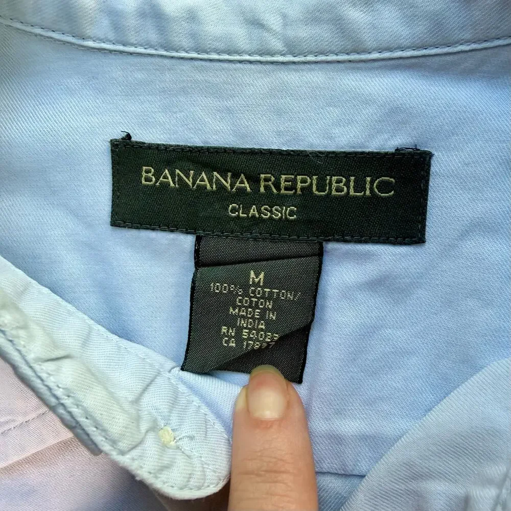 Banana Republic 100% Cotton M Button Down Office Shirt MEDIUM